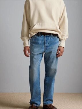 NWT AE77 Premium Loose Mens‎ Jeans medium wash organic cotton 28x32